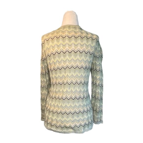 Sigrid Olsen Chevron Stripe Cardigan Sweater MP - Picture 3 of 9